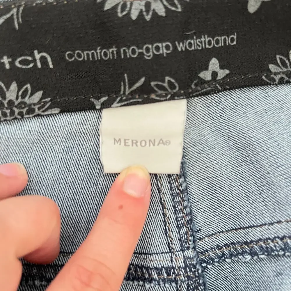 Merona Womens No Gap Elastic Waistband Jeans Sz 20W Straight‎ leg Comfort Basic